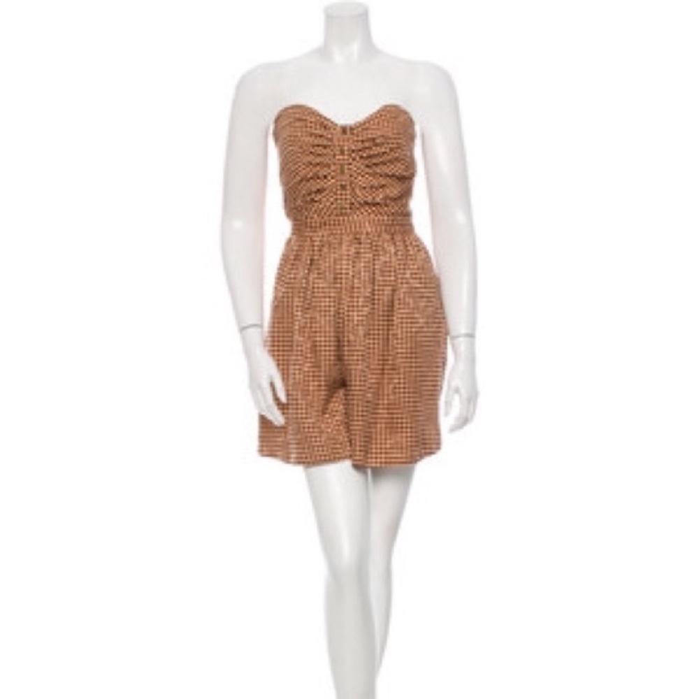 Rachel Comey Silk Gingham Romper